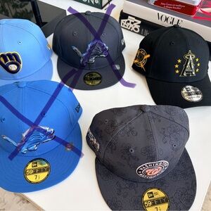 NWT New Era Blue Grey Black Baseball Caps